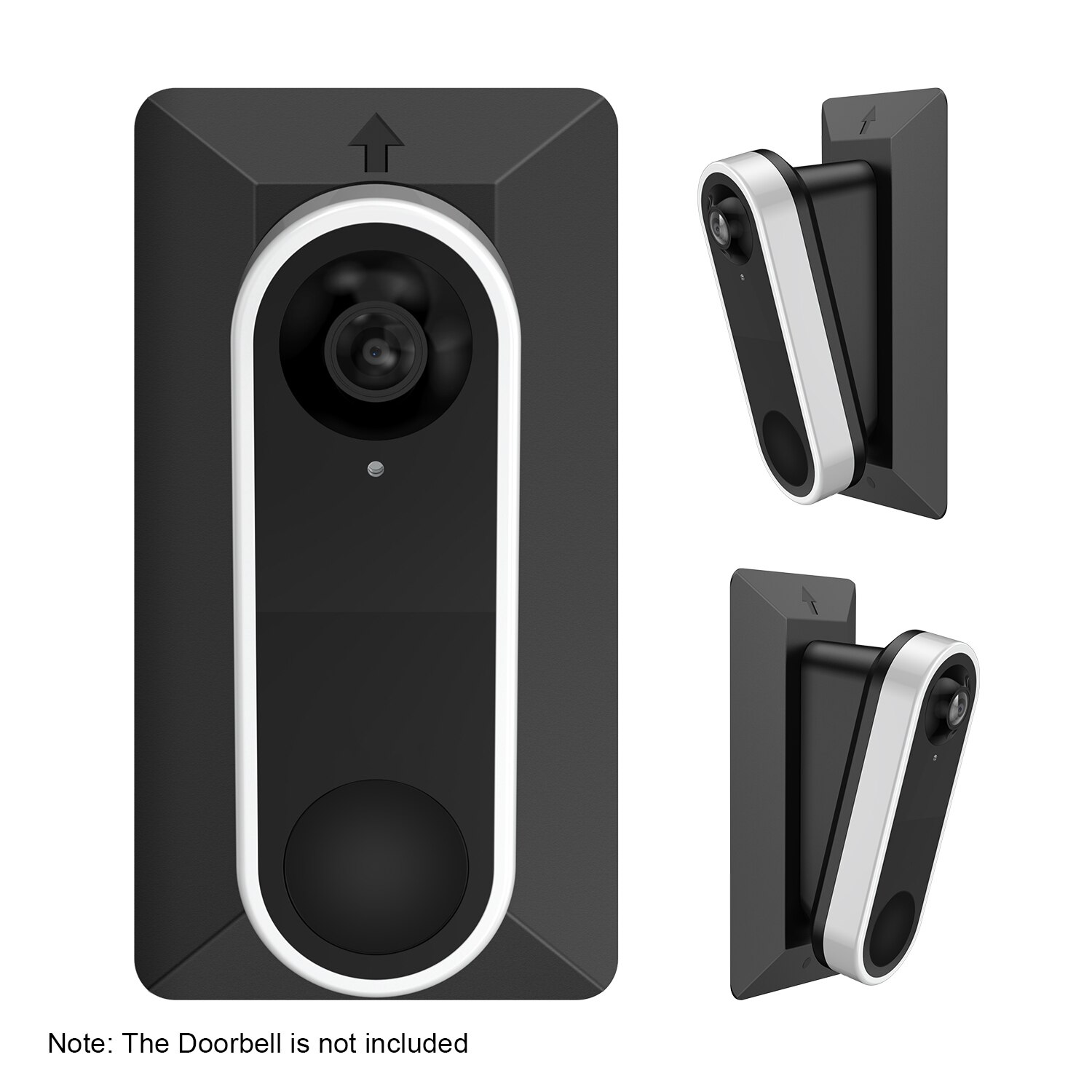 Muur Plaat Voor Arlo Video Deurbel, Compatibel Met Arlo Video Deurbel Plastic Materiaal Aanpassing Montage Muur Plaat Wedge: Black