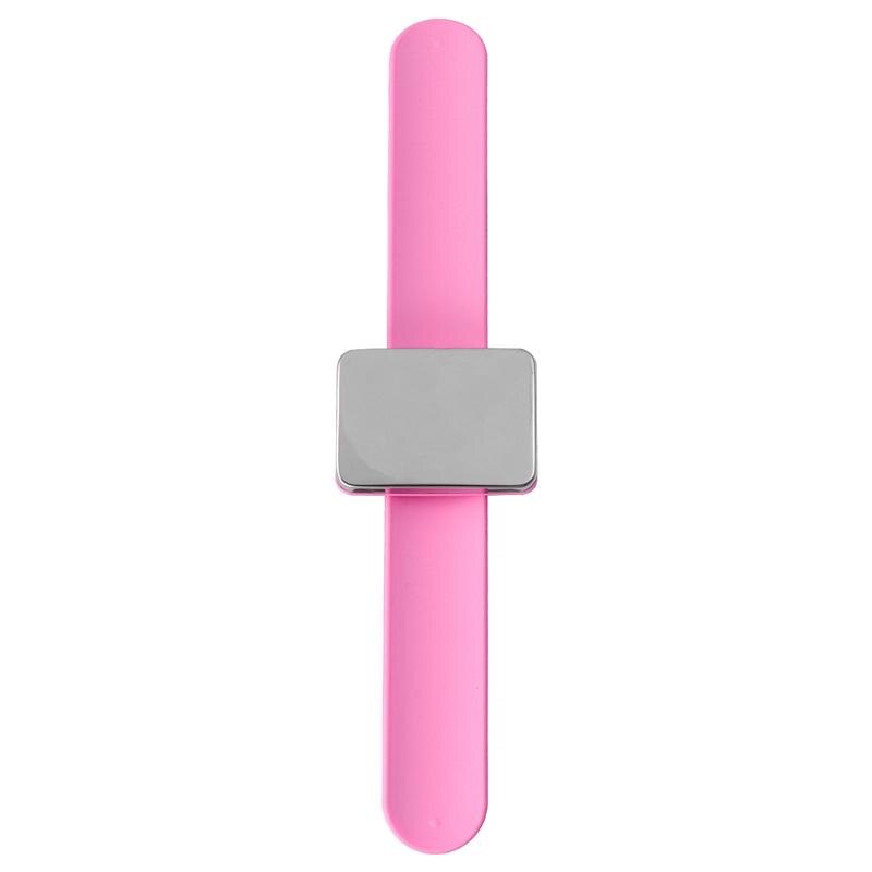 Magnetisk bobbie pin armbånd silikon frisør slap armbånd hår klips holder armbånd (rosa): Rosa