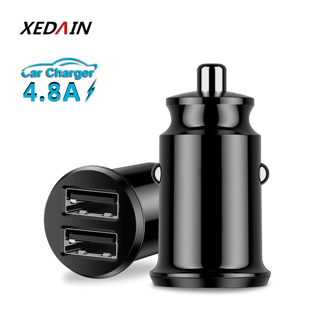 Mini Car Charger For iPhone Samsung Xiaom Huawei 4.8A Fast Car Charging Dual 2 Port USB Car Charger Adapter Mobile Phone Charger