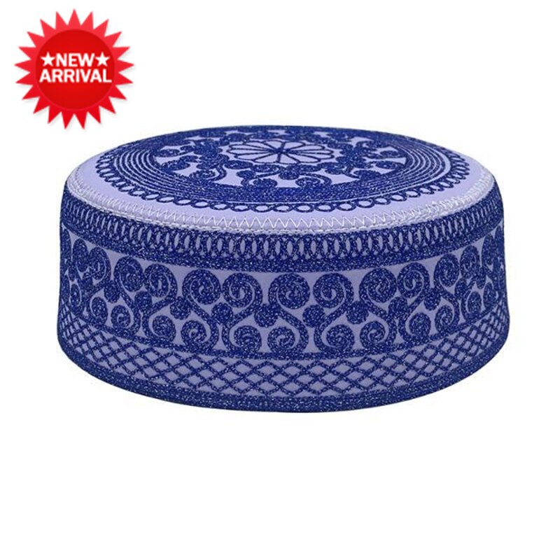 Hoed Mannen Vrouwen Aanbidding Saudi Arabië Platte Top Tulband Moslim Cap Gebed Islam Egyptische Kufi Topi Print Borduurwerk Zomer Winter