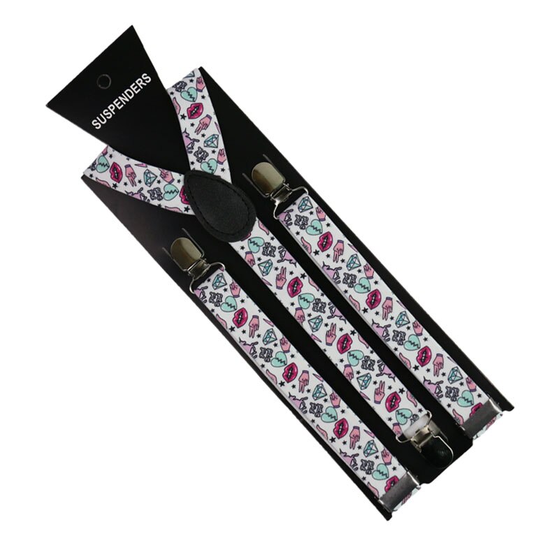Tirantes con estampado de dibujos animados Unisex, tirantes clásicos con espalda en Y, 2,5 cm