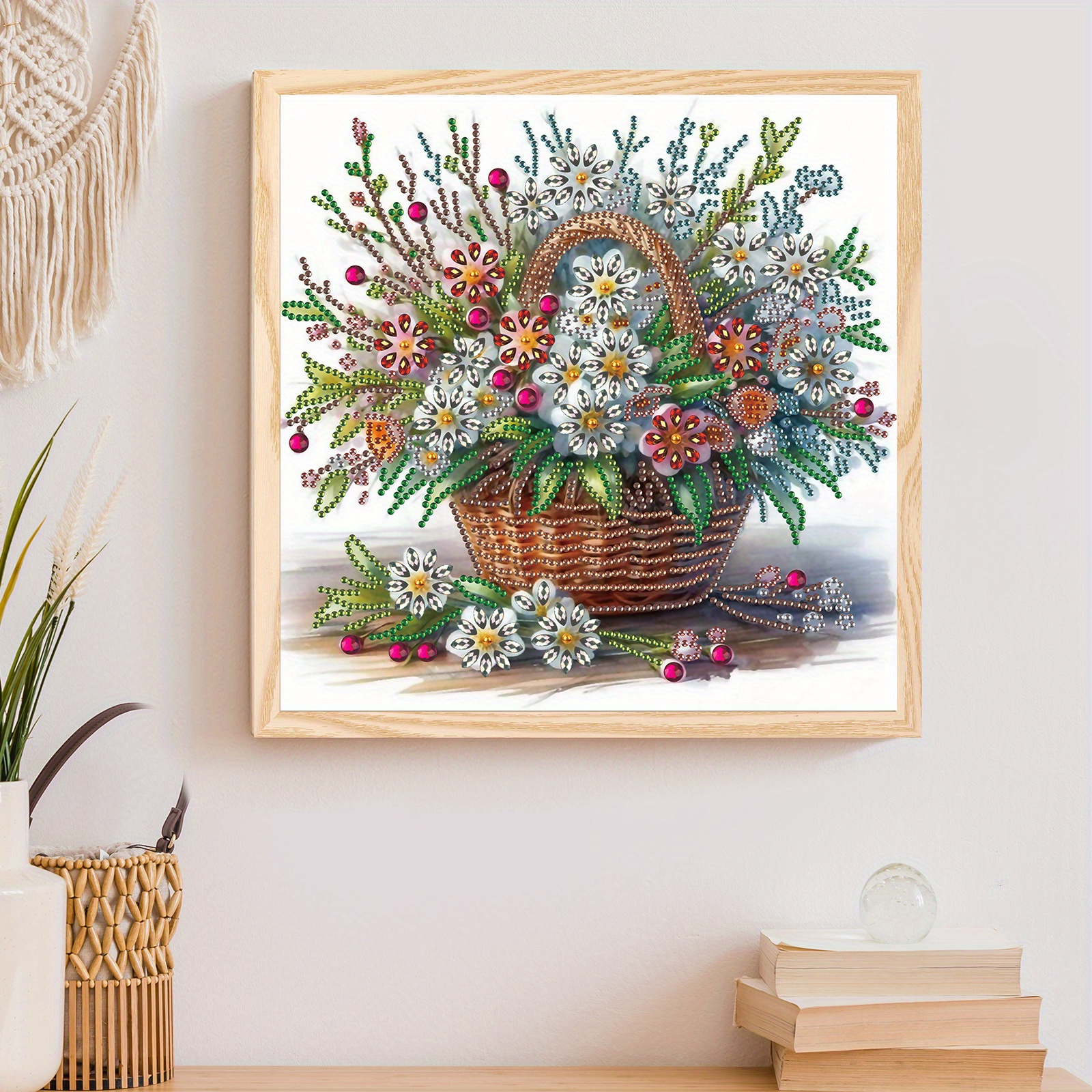 Kits de arte de diamante de forma especial 5D de hermosas flores DIY para principiantes, kits de pintura de arte de diamante para de decoración de pared del hogar