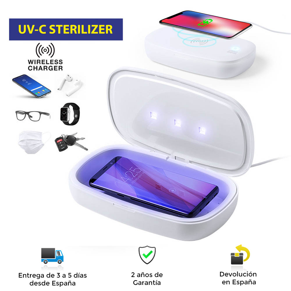 Sterilisator box mit drahtlose ladegerät, UV-licht, typ C, entfernt batterien, ladegerät, drahtlose ladegeräte