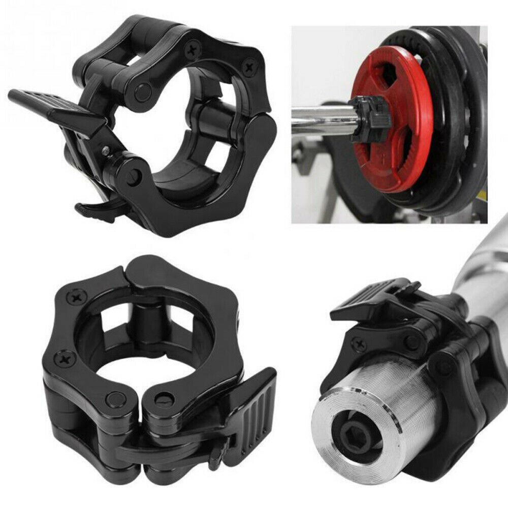 Black Barbell Quick Buckle Barbell Lock 50mm Dumbell Clip Clamp for Workout Weightlifting Fitness Black