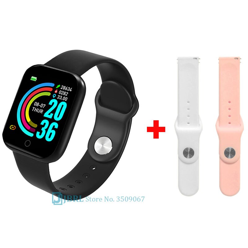 Newest Smart Band Women Men Smartwatch Bluetooth Ladies Fitness Bracelet Mens Waterproof Android IOS Phone Heart Rate Sports: black add strap 1