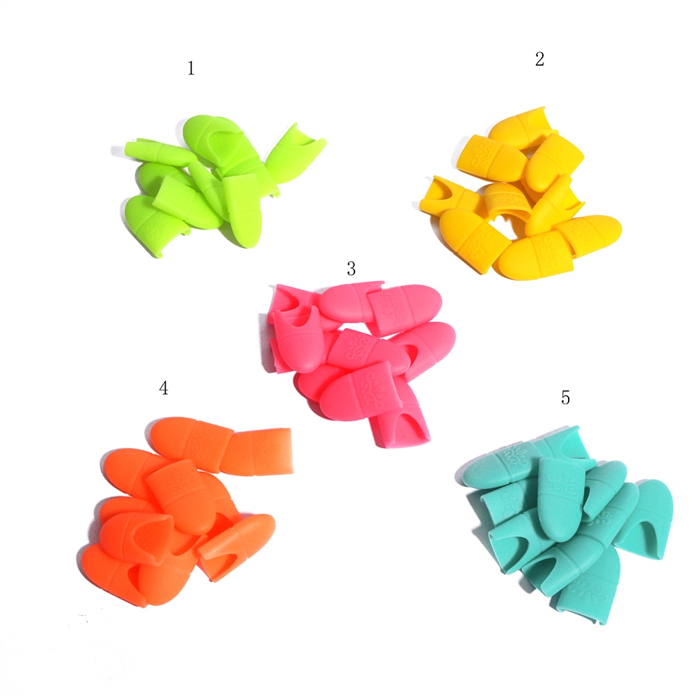 Pinzas de silicona para toallitas quitaesmaltes de esmalte UV en Gel de uñas, 10 Uds. De pinzas para retirar esmalte de uñas en Gel, herramienta reutilizable para limpieza de uñas, TSLM2