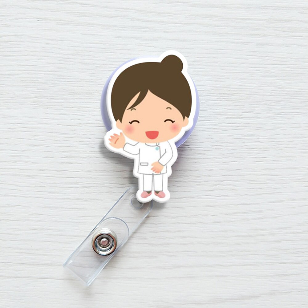 Vicloon Intrekbare Badge Reels, 3 stks Intrekbare Badge Clip Leuke Nursing & Leraren ID Kaarthouder