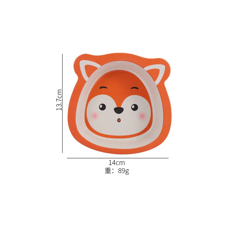 Cartoon Bamboo Fiber Baby Solid Food Bowl -Resistant Children's Cute Eating Bowl Kindergarten Bowls: Squirrel