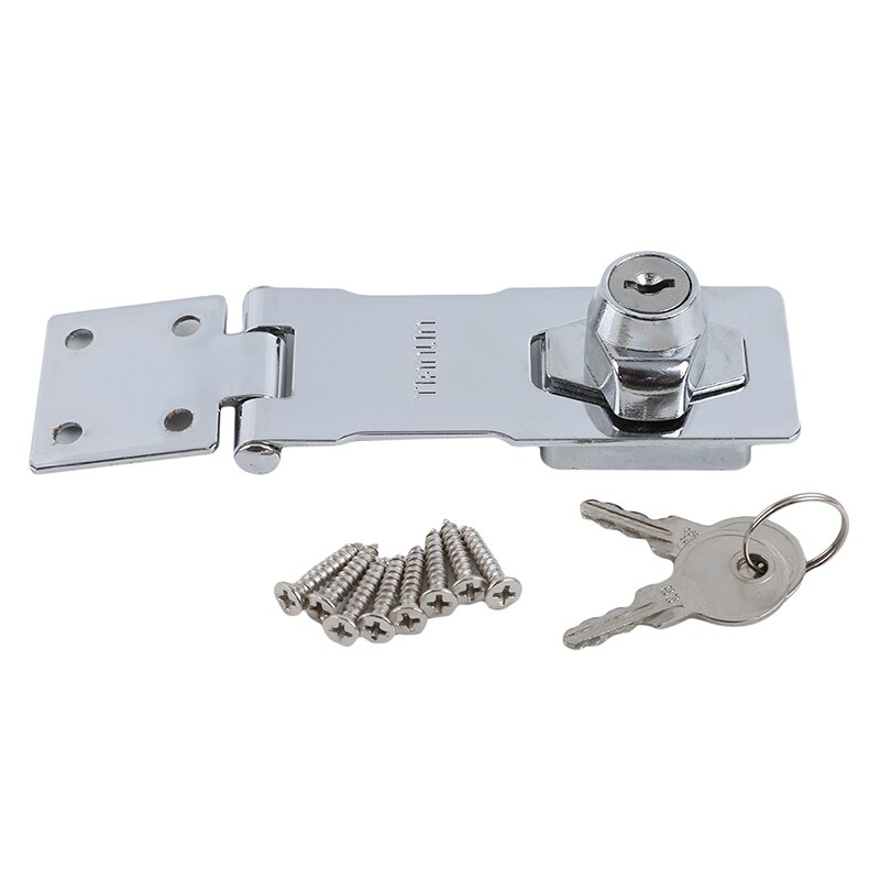Baby Safety Locks With Keys Door Chrome Plated Metal Keyed Hasp Drawer Cabinet Latch Hasp Locks Cupboard Desk Lock: 3 inches