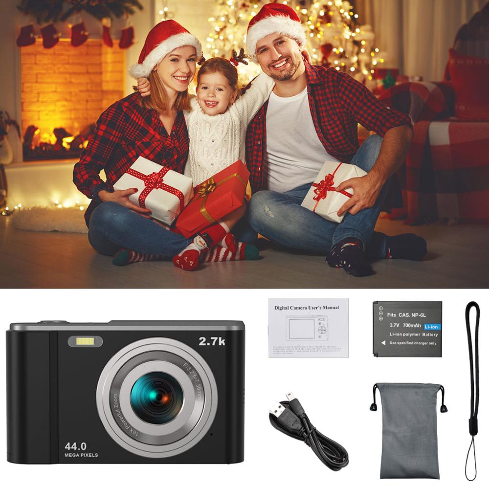 VideoSky DC32 2.88" TFT HD Mini Digital Camera 18MP 16x Zoom Video Camera Smile Capture Mini Camera Anti-Shake Digital Camcorder