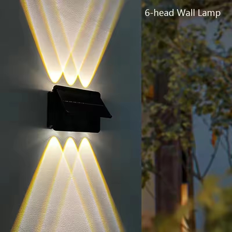 Solar wandlamp  ip65 waterdichte led buitenlamp op zonne-energie met warm licht voor achtertuin, garage, tuin, hek en decoratieve verlichting: Rgb