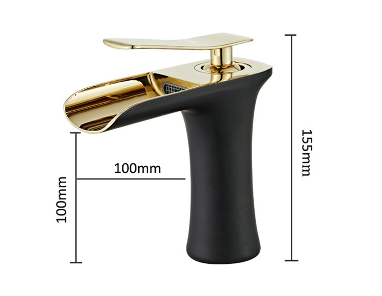 Wastafelkranen Waterval Badkamer Kraan Enkele Handgreep Wastafel Mengkraan Bad Zwarte Kraan Messing Sink Water Kraan Chrome