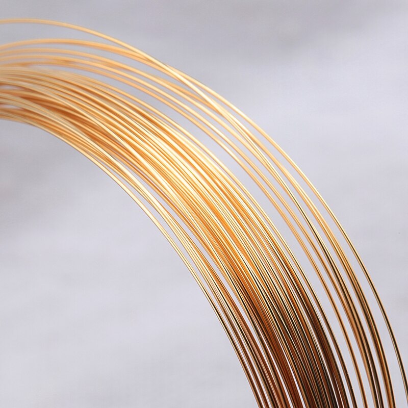 En meter 0.25/0.41/0.64/0.8mm halvt hårdt guldfyldt beading wire metaltråd 14k guld wire til guld smykker gør øreringe diy