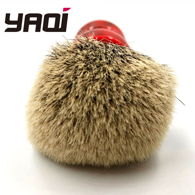 Yaqi 24mm 100%  silvertip grævlingshår rødt harpikshåndtag barberbørster til mænd