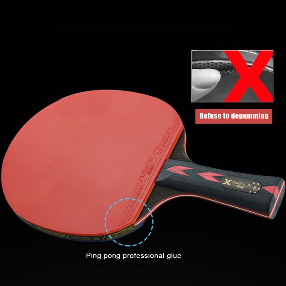 2Pcs Upgraded 5 Star Carbon Table Tennis Racket Set Lightweight Powerful Ping Pong Paddle Bat with Good Control