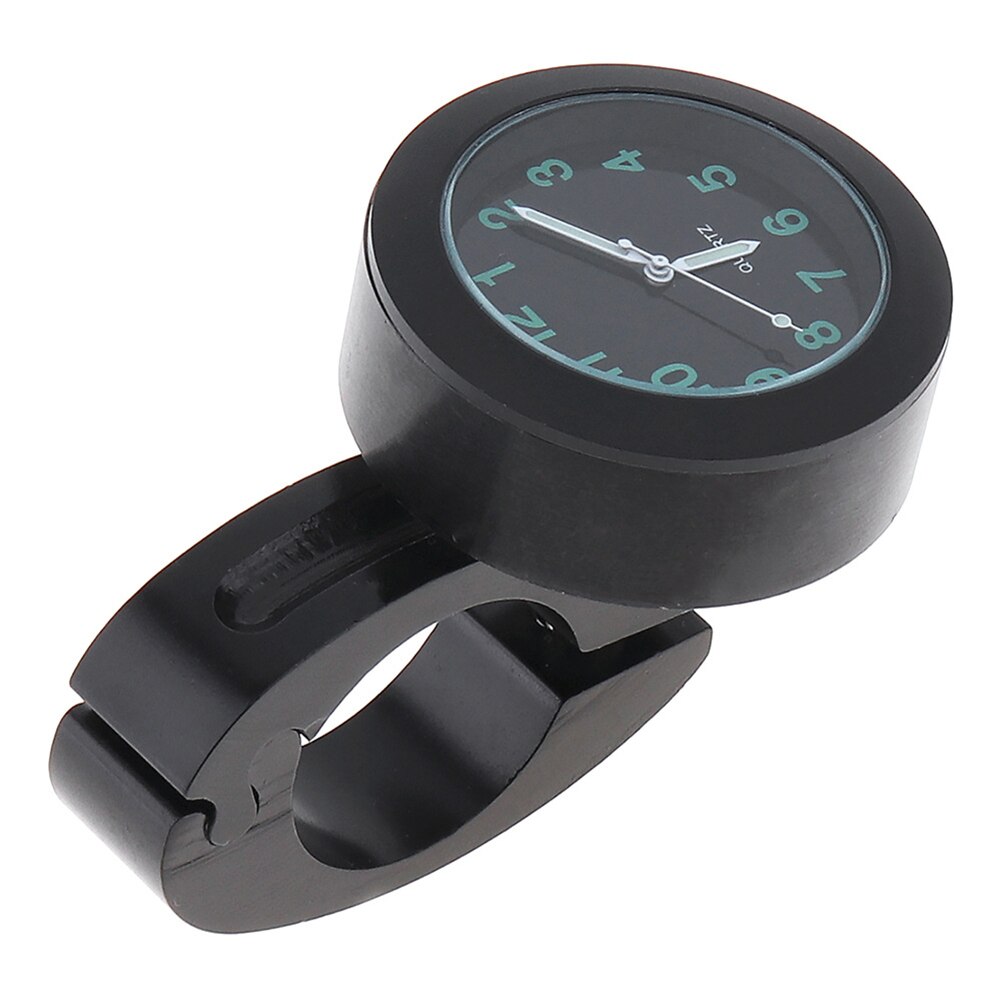 Universal impermeable motocicleta reloj con luz de noche motocicleta manillar montaje reloj Dial bicicleta manillar reloj: Black