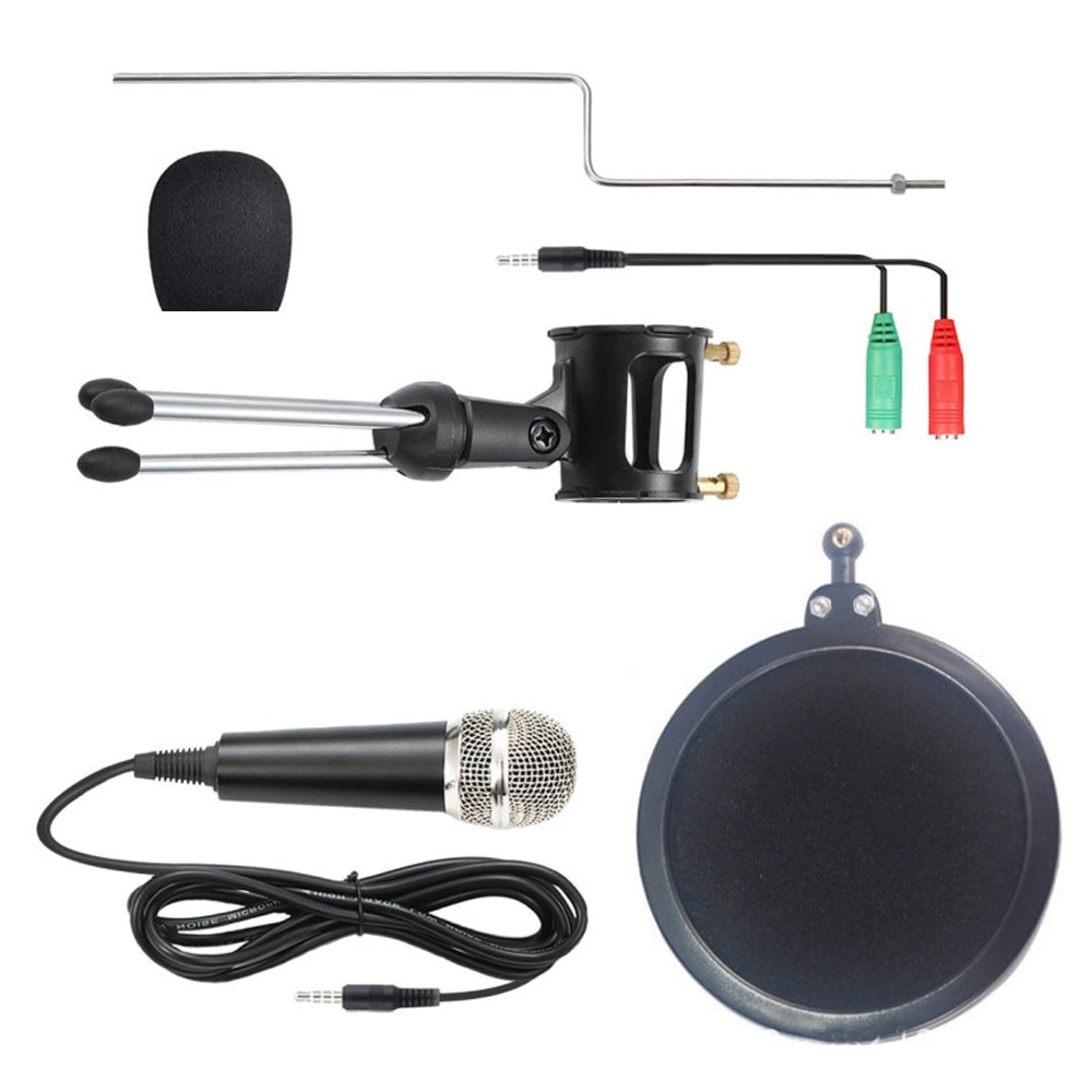 Karaoke Recording Condenser Microphone mobile phone microphone 3.5mm Jack microphone for Computer PC mic for iphone Android Live