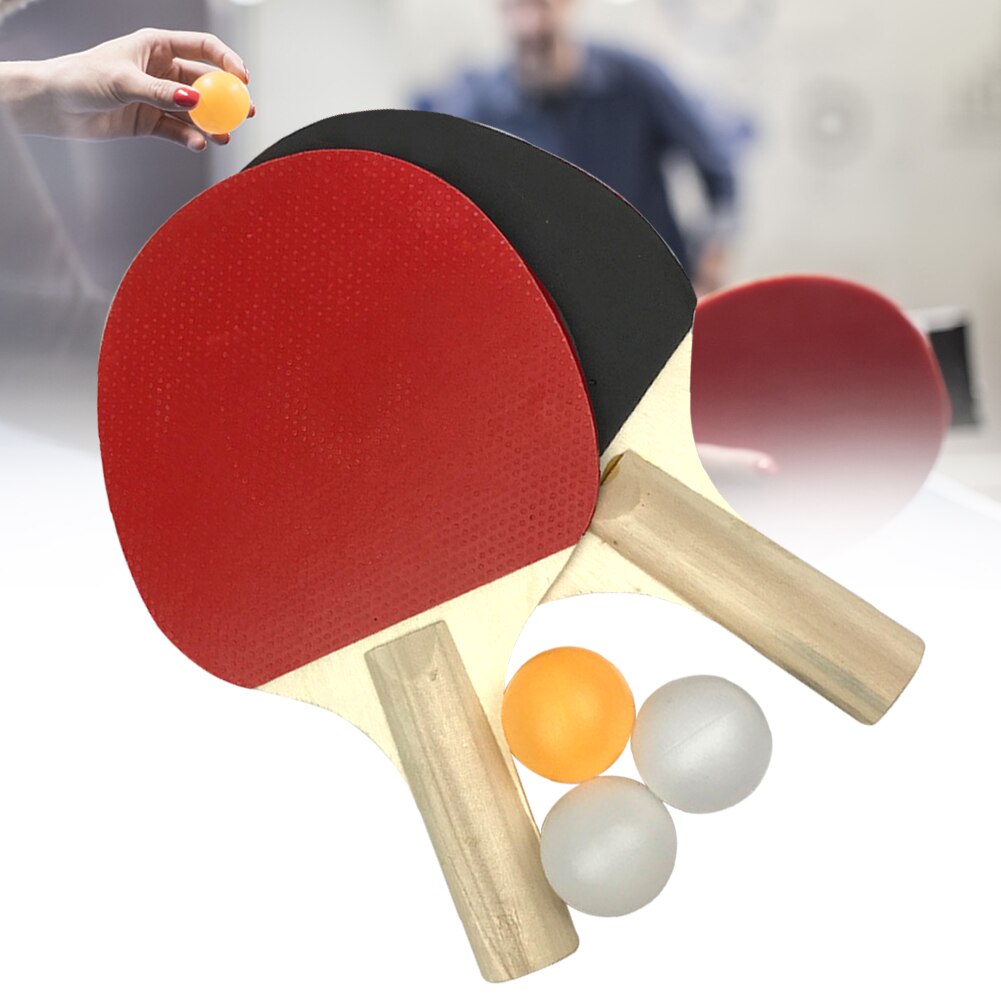Table Tennis Set Training 2 Rackets Beginners Anti Slip Sports Equipment Playground Kids Wear Resistant 3 Balls School Home