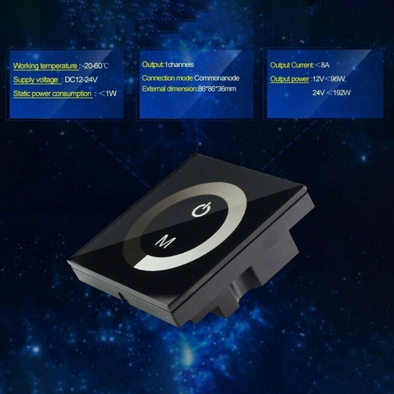 Tuya Smart Life Dimmer Switch WiFi Wireless Smart Light Touch Switch Dimming Compatible Alexa Google Home Dimmable DC 12V-24V