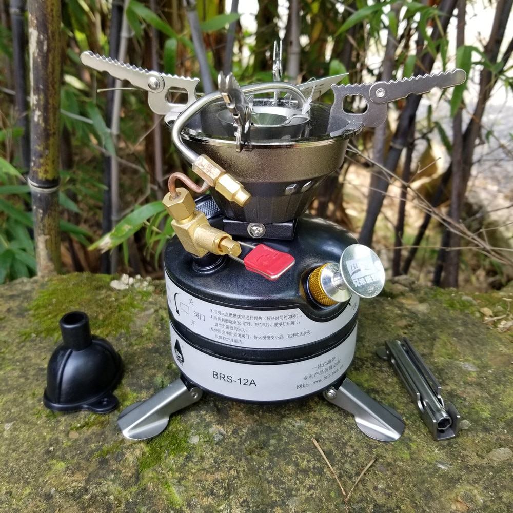 BRS Outdoor Camping Gasoline Stove One-piece Burner Petrol Stove Cookware Diesel Kerosene Camp Oil Stove Picnic Furnace BRS-12A
