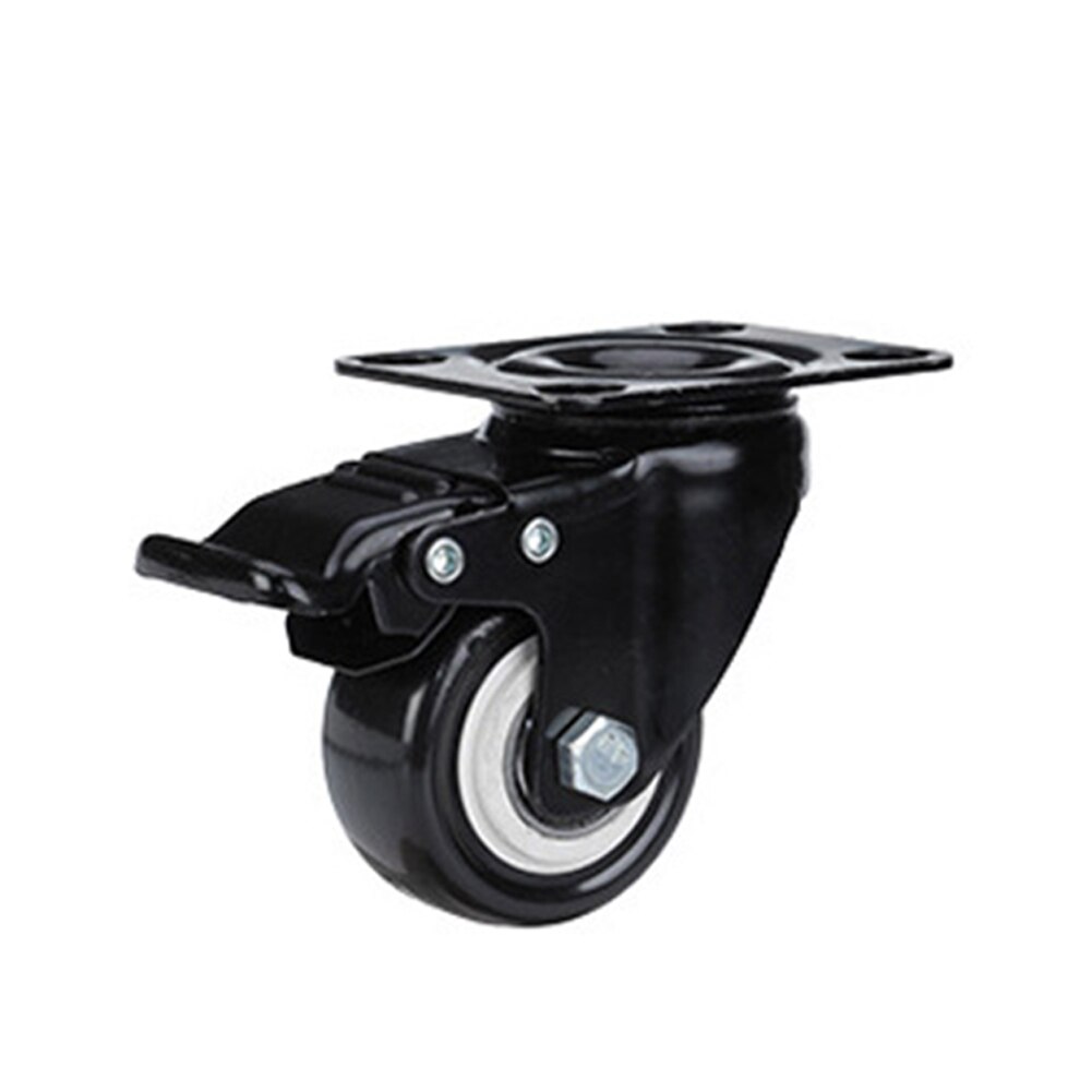 4Pcs Meubels Non Slip Caster Heavy Duty Polyurethaan Slijtvaste Geen Lawaai 360 Graden Swivel Thuis Sterke Lager Met rem: 1.5 Inch / Brake Wheel