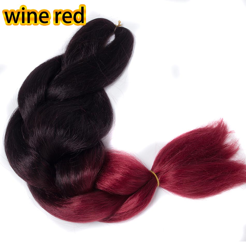 Qp Haar Twee Tone Gekleurde Gehaakte Vlechten Haar 24 &quot;(60Cm) 100 G/stk Synthetische Ombre Jumbo Vlechten Hair Extensions: Natuurlijke kleur