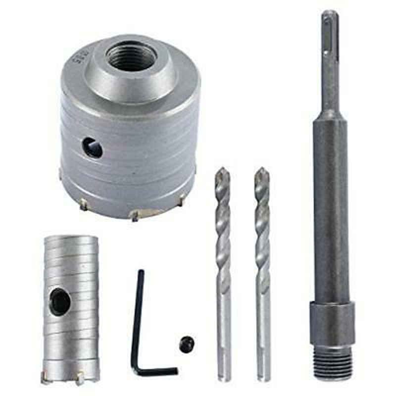 -65mm+30mm SDS Plus Shank Hole Saw Cutter silver Drill Bit Stone Wall