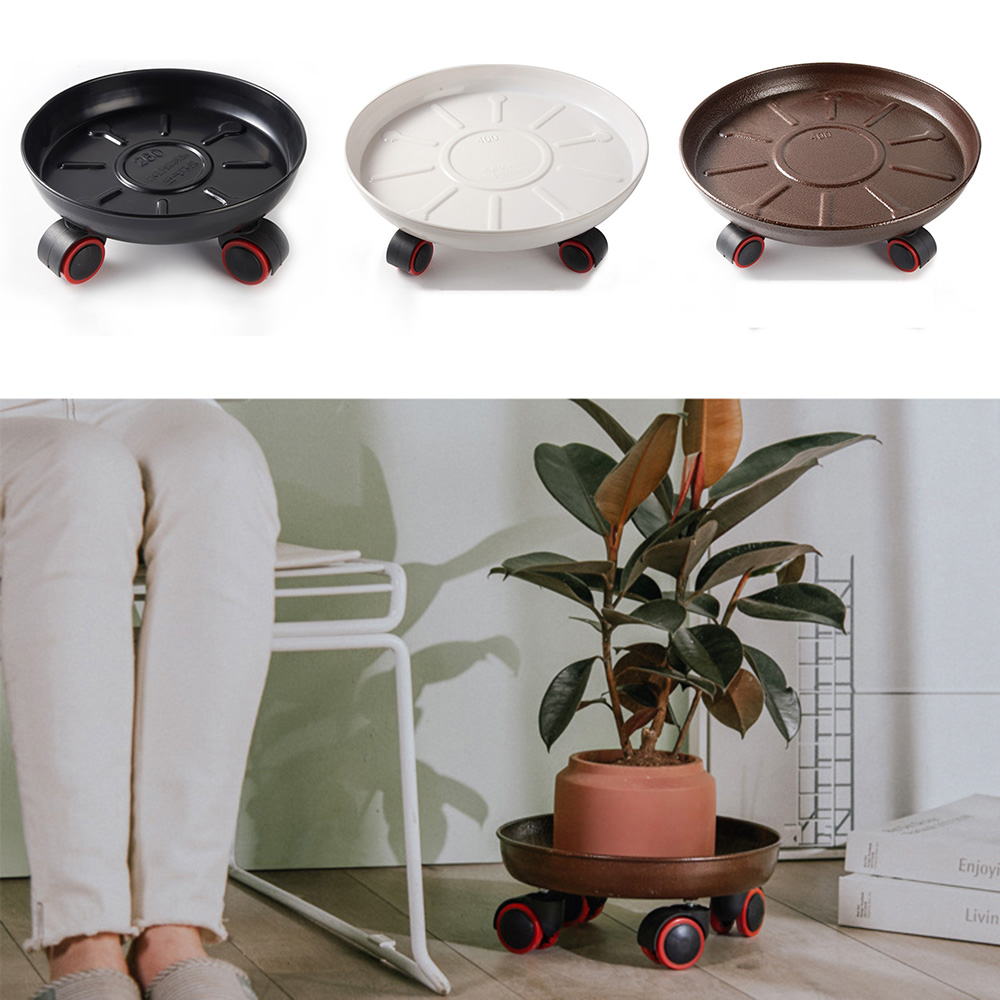 Rullande anläggning caddy dolly vagn stativ hållare rörliga hjul trädgård för att flytta blomkrukor 1
