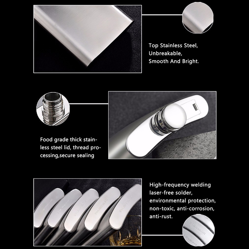 Stainless Steel Hip Liquor Flask Whiskey Alcohol Pocket Wine Bottle 4-10OZ 18oz E2S