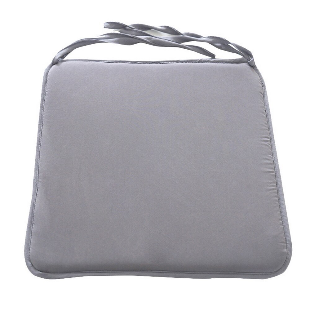 Chair Cushion Square Seat Pad Chair Pad Outer Shell Filling Dining Chair Cushion with Ties Seat Cushion Non Slip Dinging Chair: light gray
