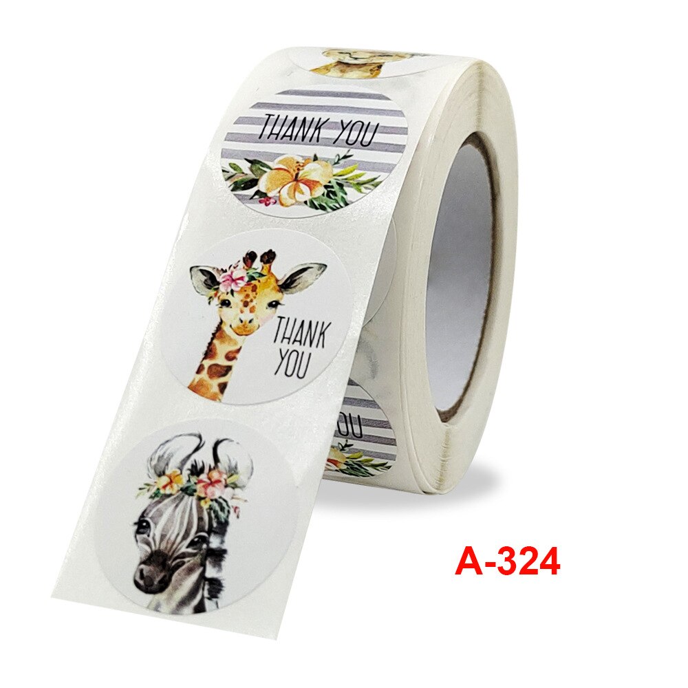 500pcs 6 Styles cute Animals Thank You Stickers for Kids Reward Sealings Labels Scrapbooking Decor Stationery Sticker