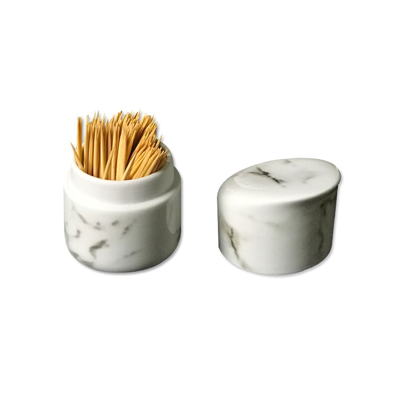 Keramisk marmor tandstikkerholder køkkenredskaber spisebord restaurant dekoration bærbar boks stand dispenser til tandstikkere