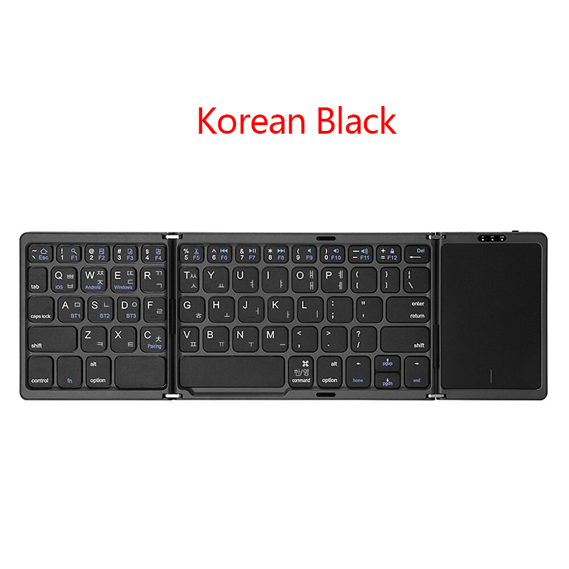 Mini teclado plegable portátil en inglés coreano, teclado inalámbrico Bluetooth para IOS, Android, Windows, iPad, tableta, teléfono한40.: Verde