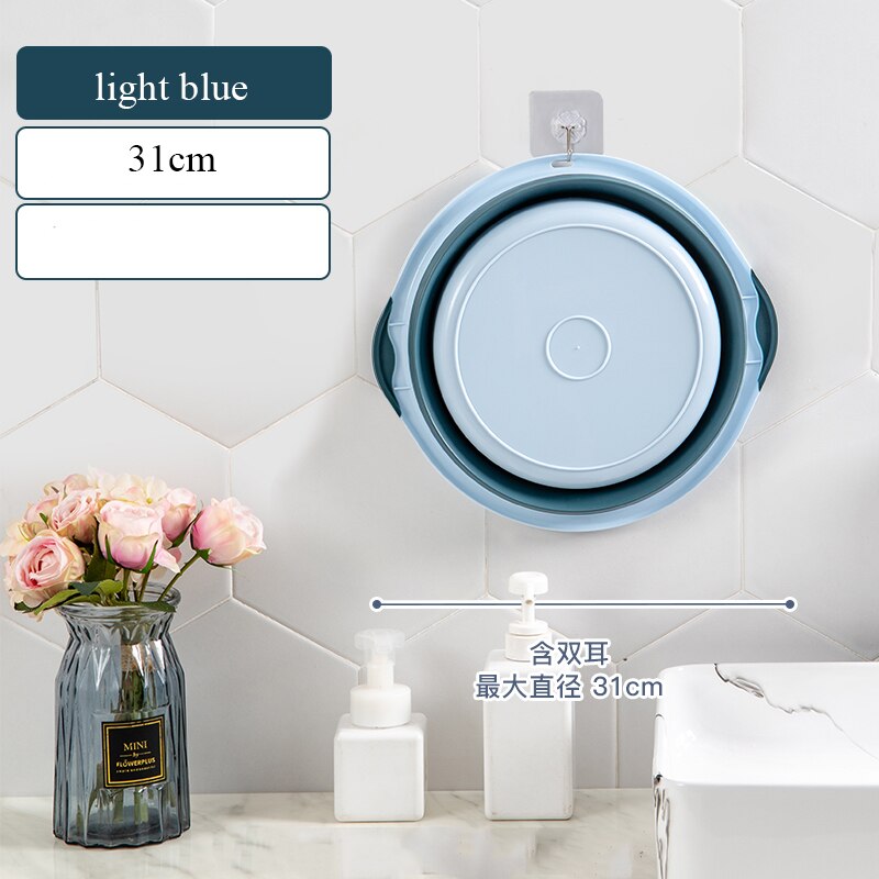 39cm pliable en plastique et Portable bassins lavabos pliant buanderie baignoire salle de bains cuisine accessoires voyage pliant lavabo: 31cm light blue