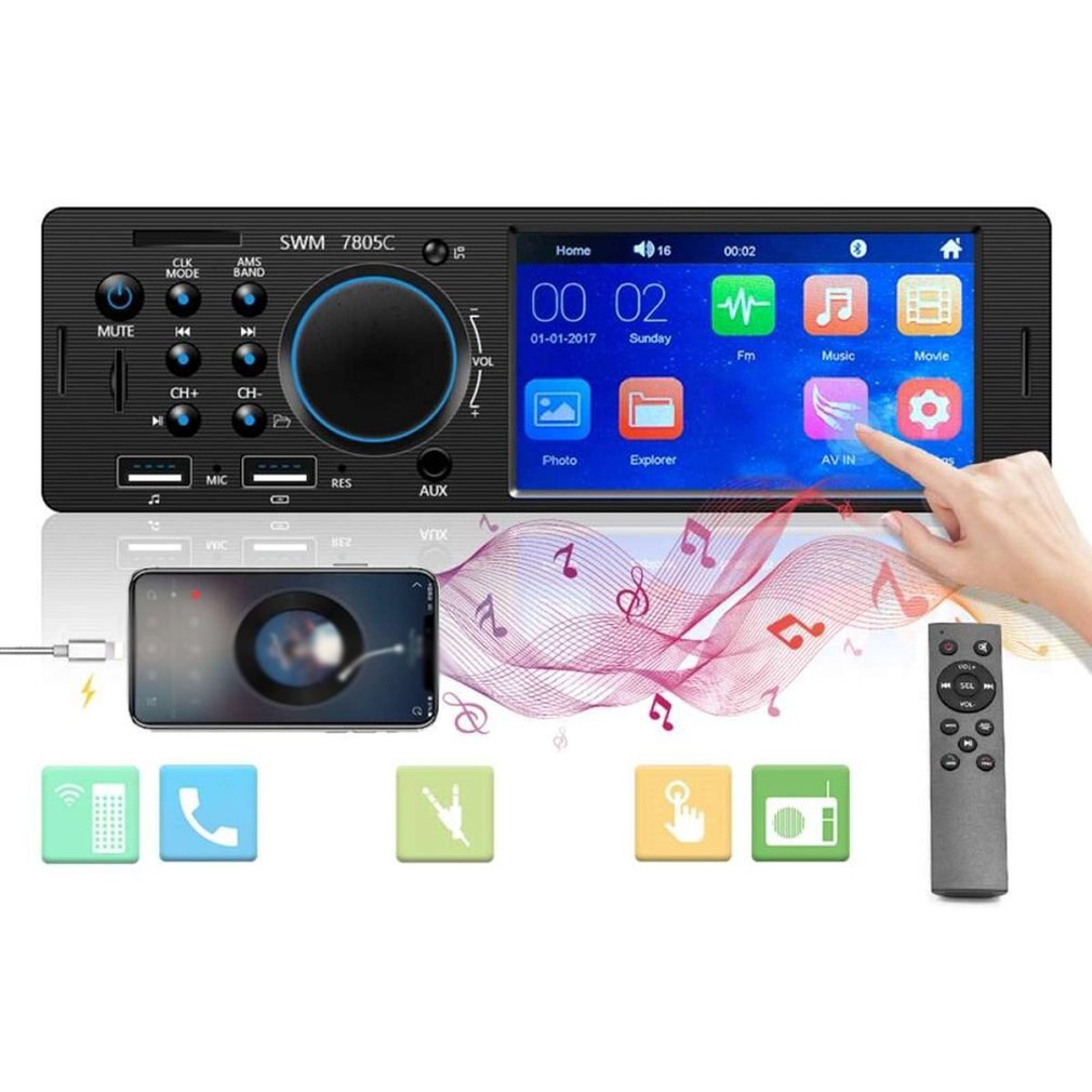 Car Multimedia Player Touch Screen High Definition Dual USB Car Mp5 Player Wireless Rear View Camera Card USB-stick Machine