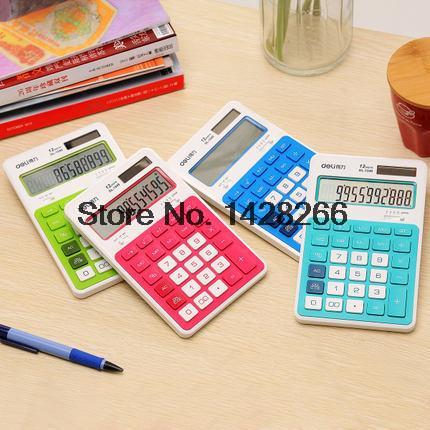 Dual Power Calculadora Electronic Big Display Calculating Candy Color Calculator Stationery Office Material School Supplies