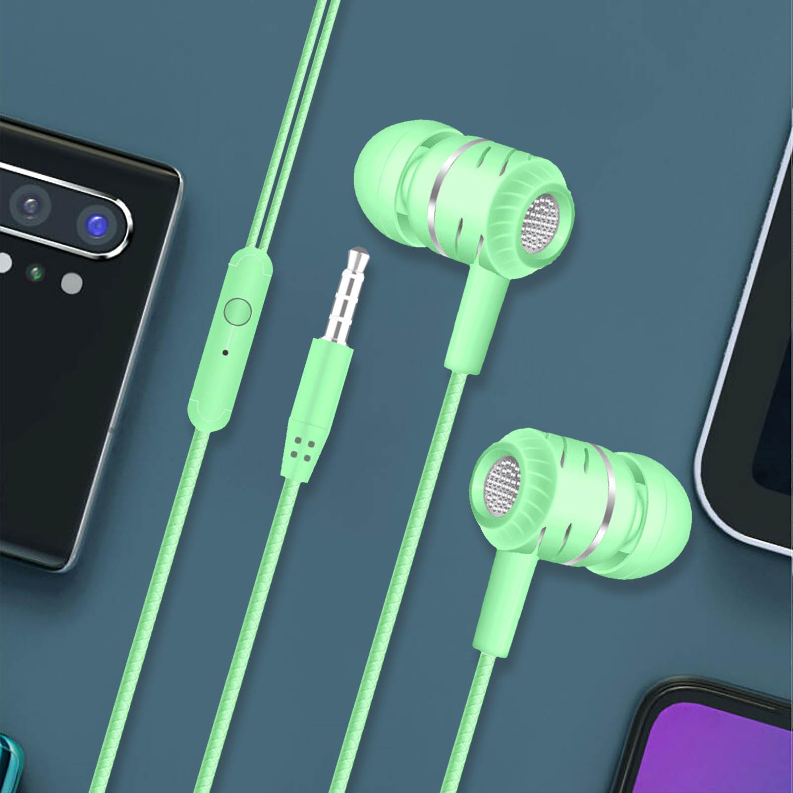 Wired Headphones With Mic Earphones In Ear Headphones With Microphone 3.5mm Wired Earbuds For Ios And GüMrüKsüZ Vergisiz üRüNler