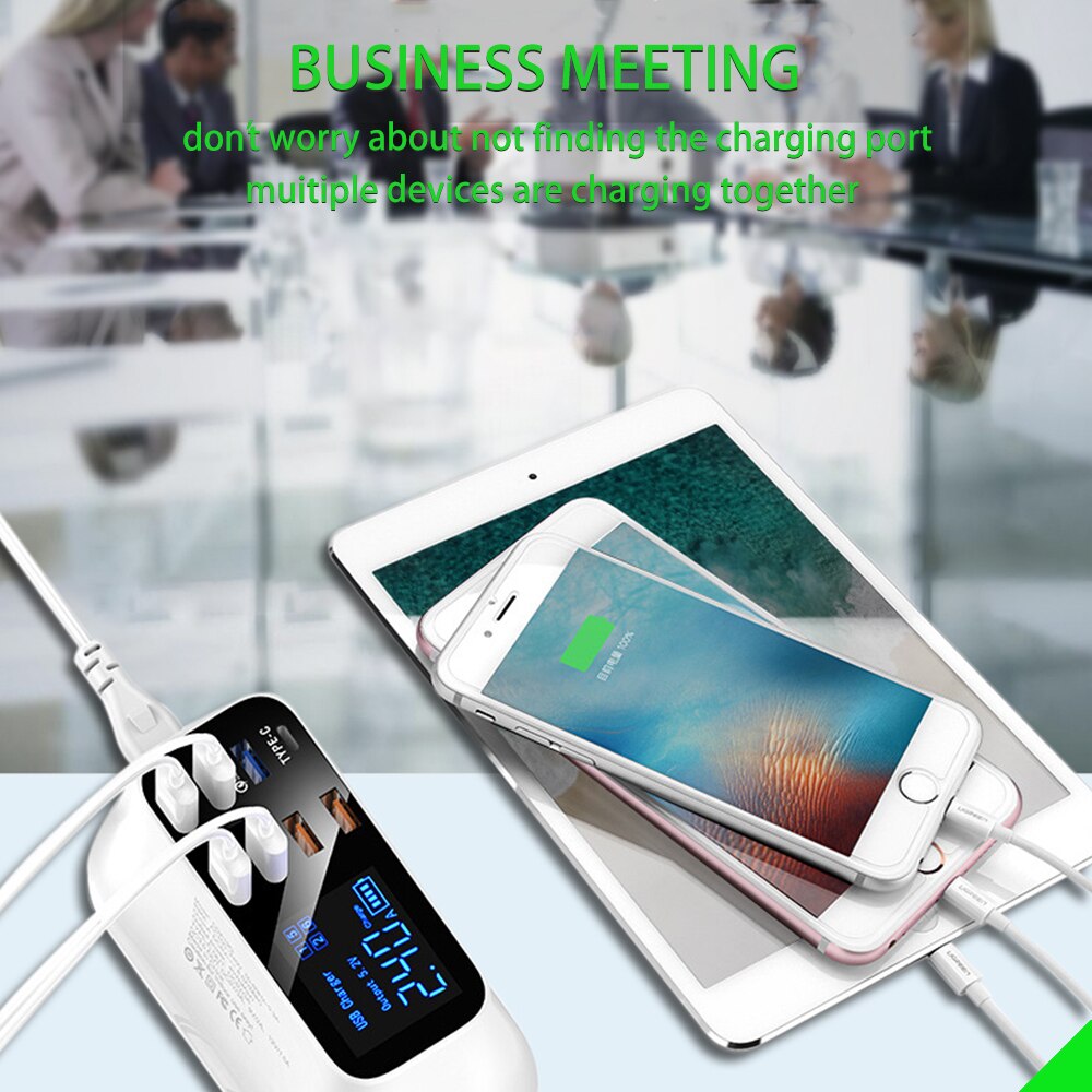 Quick Charge 3.0 Led Display Usb Oplader Voor Android Iphone Adapter Telefoon Tablet Fast Charger