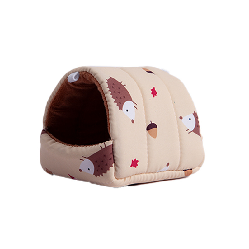 Warm Winter Hamster Nest Cute Cartoon Rabbit Squirrel Mini Cage Guinea Pig Nest Comfortable Small Animal Mice Rat Sleeping Bed