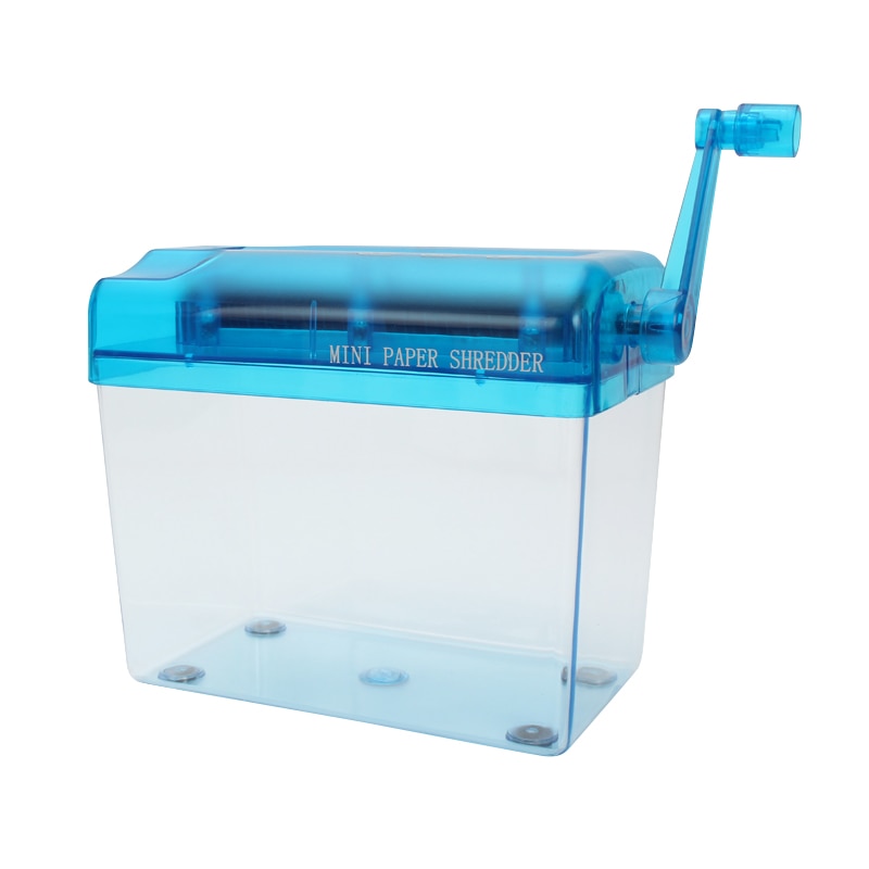 Mini Blue Shredder A6Manual Crusher Destroyers Paper Documents Cutting Machine for Home Office Desktop JHP-Best