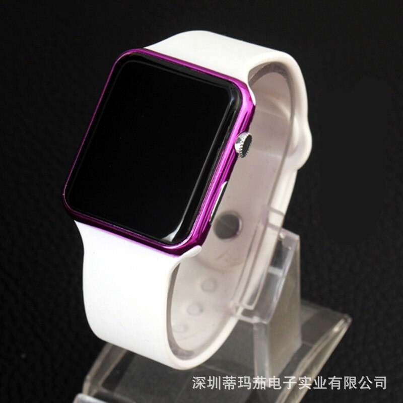 Modieuze Elektronische Studenten Kinderen Kijken Kinderen Horloges EEN Populaire Sport Silicone Led Band, Horloges Vierkante: 7