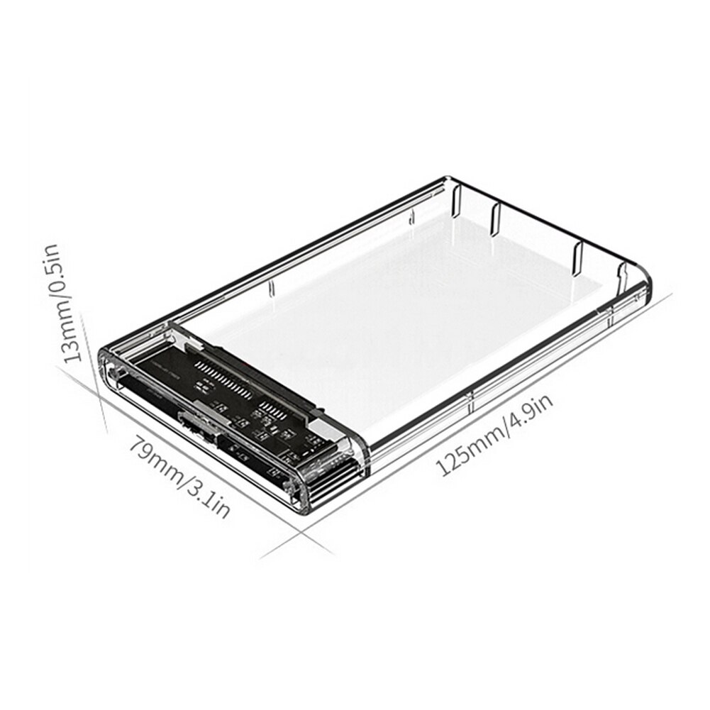 Boîtier de disque dur réversible 2.5 pouces Transparent SATA vers USB 3.1 support pour disque dur sans outil 5Gbps Type C SSD boîtier de disque dur 10Gbps