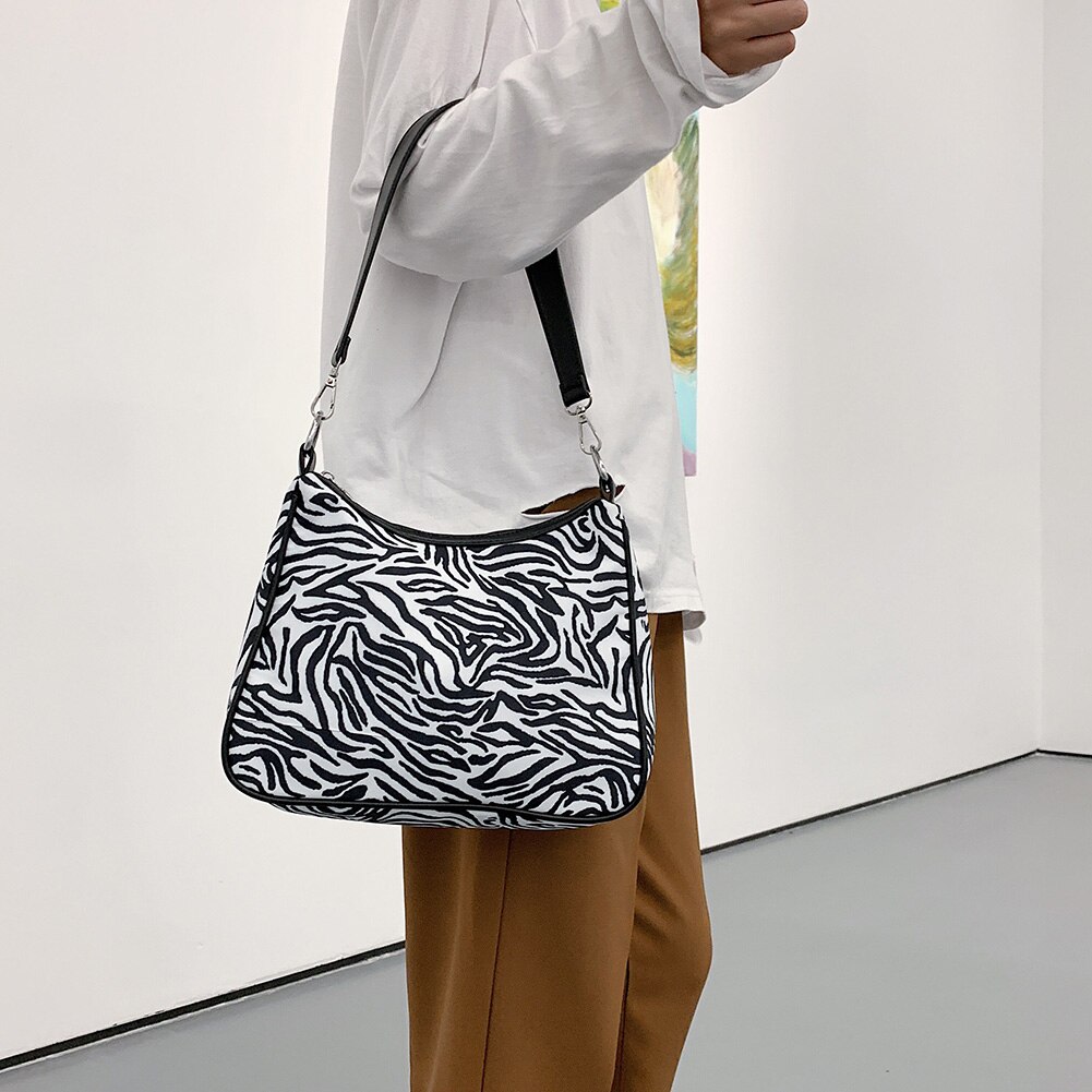 Zebra Tier Gedruckt Handtasche Totes Frauen Oxford Casual Unterarm Schulter Taschen Tragbare Reise Straße Kupplungen