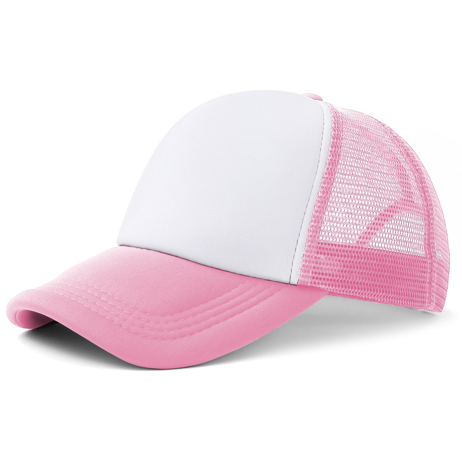 10pcs Sublimation Blank Colorful Polyester Mesh Cap Hat with Pink Grey Black Blue DIY Heat Press Printing Transfer