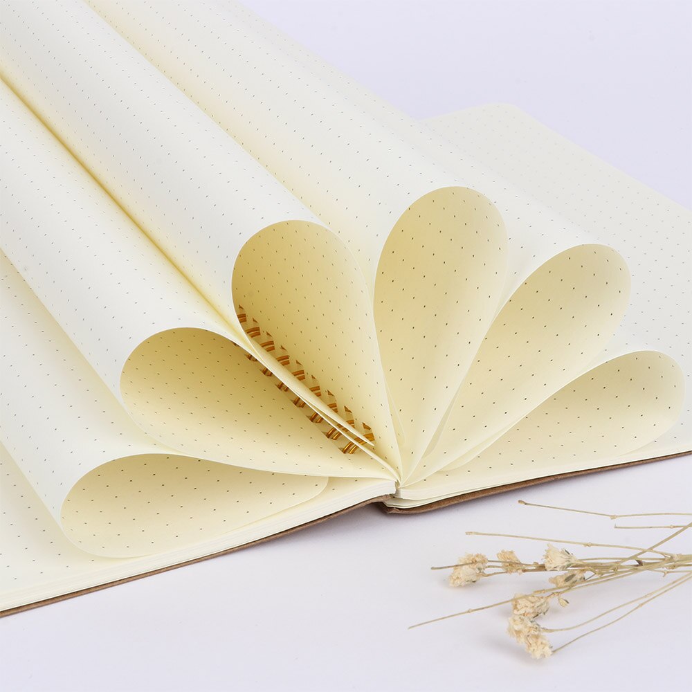 100 Pages A5 Kraft Paper Cover Notebook Dot Grid Exercise Book Coil Notepad Journal Notebook
