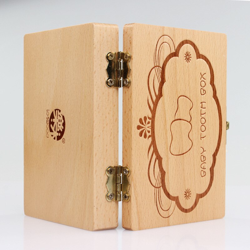 Handmade Wood Baby Milk Tooth Box Kids Teeth Storage Wooden Box Photo Frame Multifunction Save Memory Collection Birthday