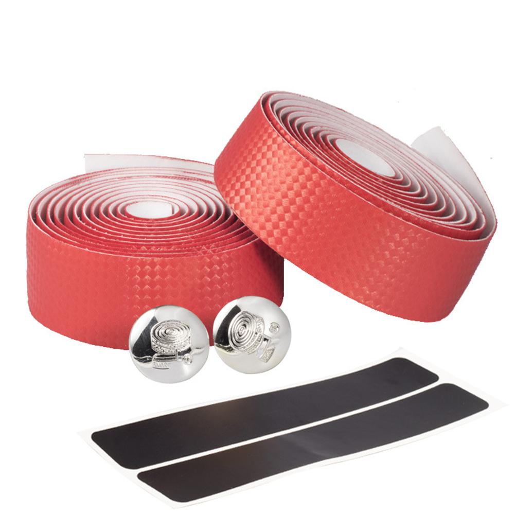Cycling Handlebar Strap Bicycle Carbon Fiber Handle With Mountain Bike Slip Wear-resistant Tape Riding Handlebar Set Accessories: Red