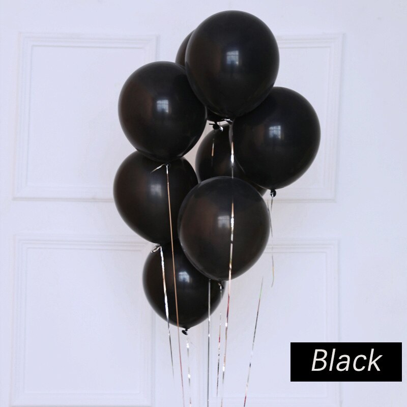 10/20/30 Stks/partij 2.8G Parel Zwart Wit Latex Ballonnen Verjaardag Bruiloft Decoraties Air Helium Ballonnen kids Ballonnen: Black / 20pcs