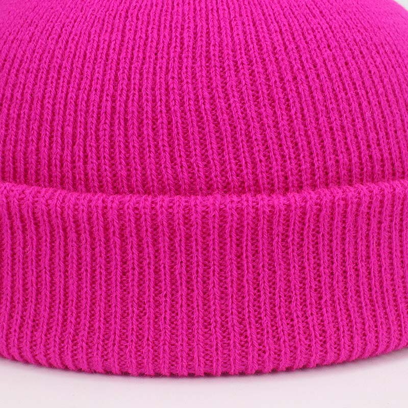 Talvihattu miehille naisten skullies pipot lämmin lippalakki unisex elastisuus neuloa pipo hatut yksivärinen neule tyttö ruusunvihreät hatut