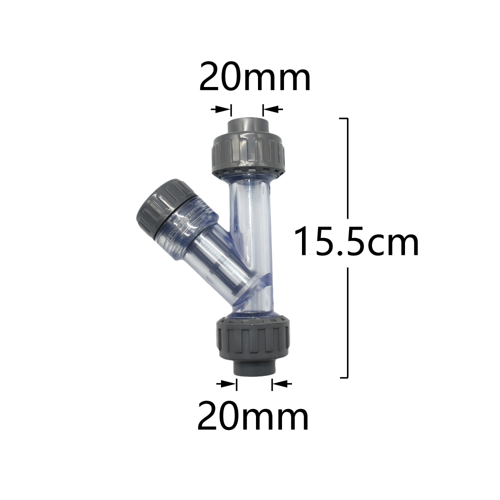 20/25/32/40/50/63mm Farm Garden Water Filter Screen Irrigation Filter Transparent Plastic Tube Quick Coupler: Brown